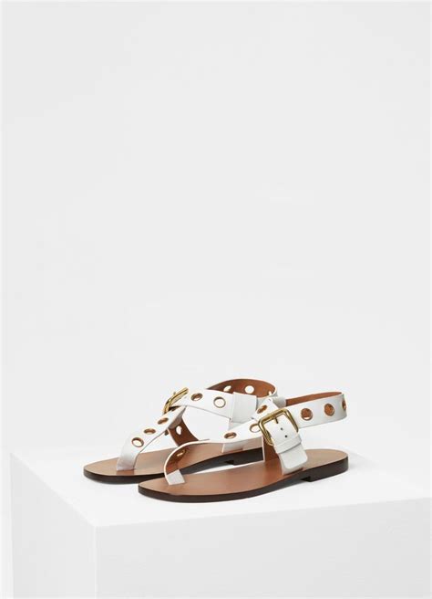 Resort Sandal Flat Sandal with Eyelets in calfskin 